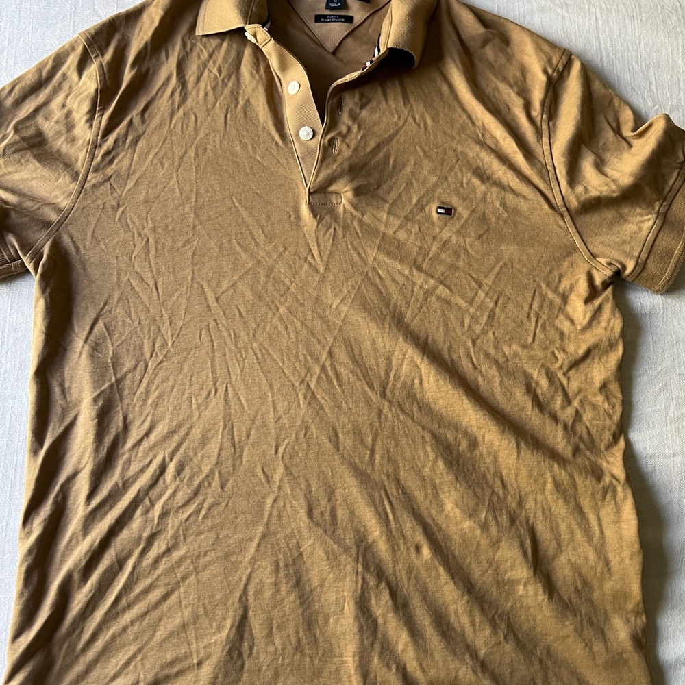 Tommy Hilfiger Men's Tan Polo Shirt